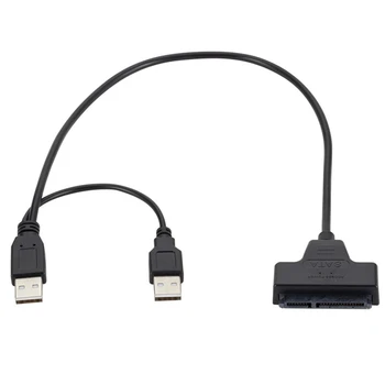 Kietasis Diskas Kabelių Linijos USB 2.0 iki 2.5 colių HDD 7+15pin SATA Kietąjį Diską Kabelis Adapteris iš SATA SSD & HDD