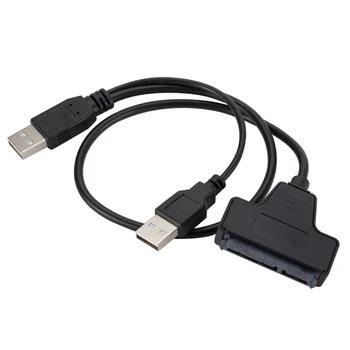 Kietasis Diskas Kabelių Linijos USB 2.0 iki 2.5 colių HDD 7+15pin SATA Kietąjį Diską Kabelis Adapteris iš SATA SSD & HDD