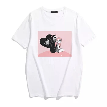 E Mergina Harajuku Mados Estetinės Vintage Stiliaus Marškinėliai Grafinis Vasaros Tees Moterų Laišką Emo Drabužius Gotikinio Siaubo Streetwear