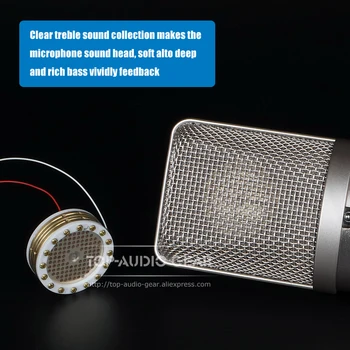 Aukščiausios Kokybės Auksu 34 mm Skersmens Mikrofonas Didelė Diafragma Kasetė Core Kapsulių Įrašymo Studijoje Kondensatoriaus Mikrofonas
