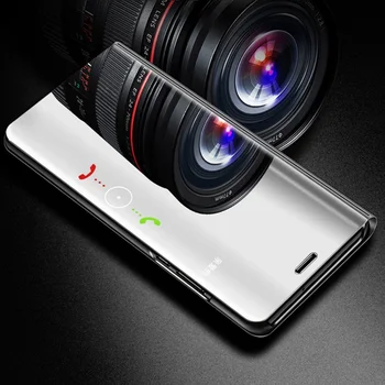 Veidrodis Peržiūrėti Smart Flip Case For Huawei P20 30 P40 Lite Pro Prabanga originalus Magnetinis fundas huawei P10 P8 P9 Lite Telefonas Atvejų