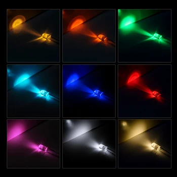 Automatinė klaviatūros specialios LED Lemputė 3mm apvalūs Karoliukai Ice Blue Rainbow Vyšnių Gateron Kailh MX Jungikliai 9 spalvos pasirinktinai