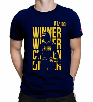 T-Shirt Vyrams PUBG T-Shirt Nugalėtojas Vištienos Vakarienė Medvilnės, trumpomis Rankovėmis 2019 Naują Atvykimo Vyrų Marškinėliai Naujas