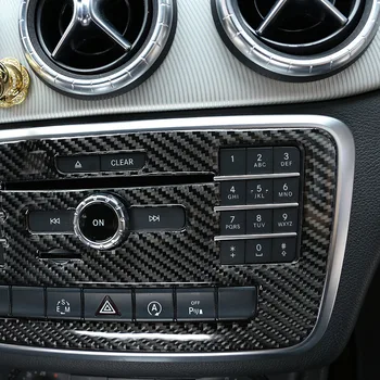Nekilnojamojo Anglies Pluošto Automobilių Konsolė CD Dekoro Lipduko Mercedes Benz GLA CLA Klasė W176 C117 X156-18 Priedai