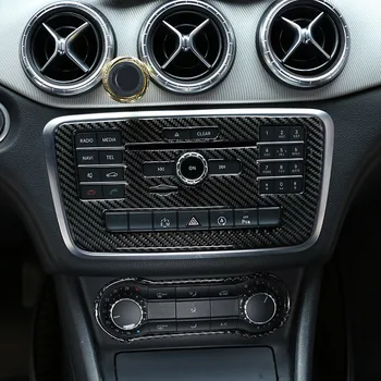Nekilnojamojo Anglies Pluošto Automobilių Konsolė CD Dekoro Lipduko Mercedes Benz GLA CLA Klasė W176 C117 X156-18 Priedai