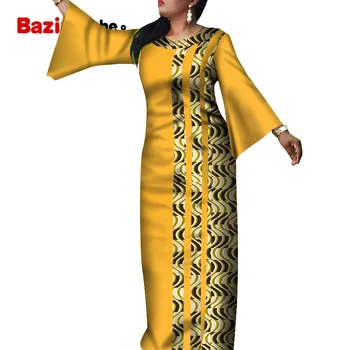 Tiesiai Afrikos Suknelės Moterų Plius Dydis Dashiki heidi bazin Riche Kratinys Ilgas, Maxi Tradicinių Drabužių WY5634