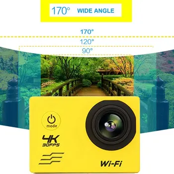 F60 FHD Wifi Veiksmų Camera 16MP 170 Laipsnių Plataus Angelas Sporto DV Vandeniui Lauke, Jodinėjimas, Nardymas Nuotraukų Fotografavimas Vaizdo Įrašymas