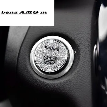 Mercedes Benz AMG A B C GLC GLA CLA ML Klasės W176 W246 W205 X253 X156 C117 Variklis, Start Stop Uždegimo Raktą, Žiedą Deimantų Apdaila