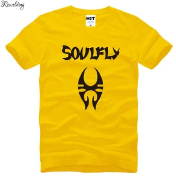 Naujas Dizaineris SOULFLY T Marškinėliai Vyrams Medvilnės trumpomis Rankovėmis Thrash Metalo Roko vyriški T-Shirt Mados Rock Roll Gatvės Hip-Hop Tee Marškinėliai