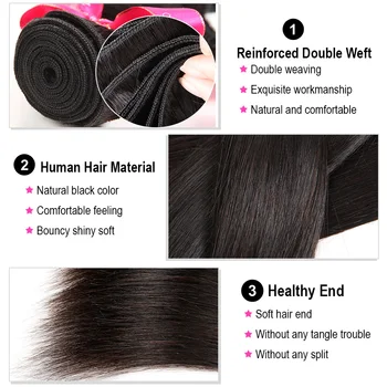 AliPearl Plaukų Brazilijos Tiesiai Plaukų Pynimas Ryšulių Aukštos Santykis Žmogaus Plaukų, 3 arba 4 Ryšulius Natūralus Juodas Remy Plaukų priauginimas