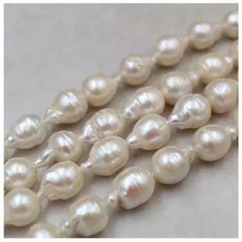 11*15MM 8Pcs Natūralus Baltas Baroko Gėlavandenių Perlų Karoliukai Pakabukai Papuošalai Prarasti Granulių