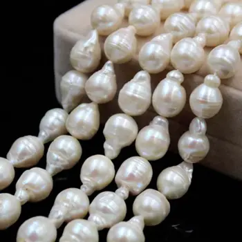 11*15MM 8Pcs Natūralus Baltas Baroko Gėlavandenių Perlų Karoliukai Pakabukai Papuošalai Prarasti Granulių