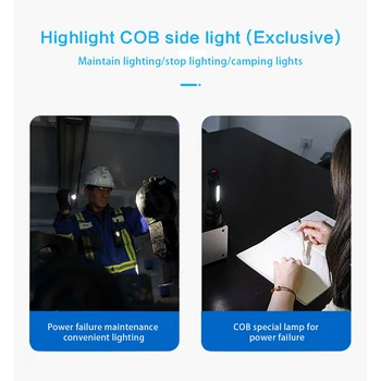LED Žibintuvėlis Super Šviesus COB Darbą, Šviesos, atsparus Vandeniui C8 Taktinis Žibintuvėlis 4 Apšvietimo Režimai 18650 Dviračių žibintų Kempingas lempa