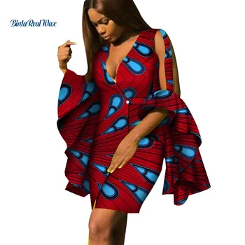 Moterų Drabužiai Afrikos Suknelės Moterims Spausdinti Puoštas Sukneles Vestidos heidi bazin Riche Afrikos Ankara Šalis Suknelės WY4281