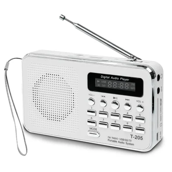 Nešiojamas Radijas FM Parama SD/TF Kortelė Mini FM Radijo Imtuvas, Skaitmeninis, su USB LED Šviesos Muzikos Grotuvo Telefoną, MP3, MP4 Garsiakalbiai