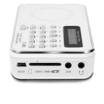 Nešiojamas Radijas FM Parama SD/TF Kortelė Mini FM Radijo Imtuvas, Skaitmeninis, su USB LED Šviesos Muzikos Grotuvo Telefoną, MP3, MP4 Garsiakalbiai