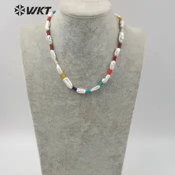 WT-JN113 populiarus baroko perlas ir turquoi se karoliukai, karoliai, spalvingų karoliukų su perlų vėrinį moteris mados karoliai 5VNT/daug