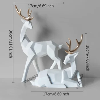 Šiaurės Stiliaus dovana 3D Solid Geometry Pasisekė Elnias Papuošalai Dervos Amatų Namų Baldų Apdailos Office 