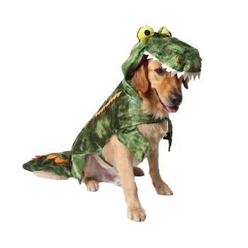 Juokinga Halloween Dinozaurų Krokodilas Didelių Šunų Kostiumų Komplektus, Žiemą Šiltas Vilnos Šunų Kailio Striukė auksaspalvis Retriveris Šuo drabužiai