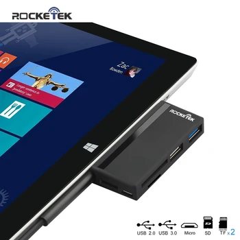 Rocketek usb 3.0 multi Hub 5 in 1 atminties kortelių skaitytuvą, adapteris, SD/TF micro SD Microfoft Paviršiaus Pro 3/4/5/6/7 nešiojamas kompiuteris.