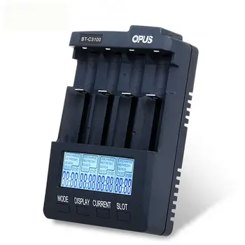 Opus BT-C3100 V2.2 Skaitmeninis Pažangi 4 Slots AA/AAA, LCD Baterijos Kroviklis Opus BT - C3100 V2.2 Baterijos Kroviklis