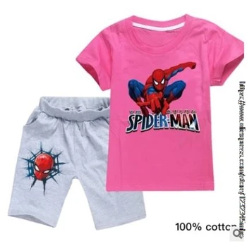 Disney Marškinėliai drabužių nustatyti berniukų marškinėlius Vaikiški Marškinėliai SpiderMan Marškinėliai, vasaros trumpomis Rankovėmis Marškinėlius Spausdinti