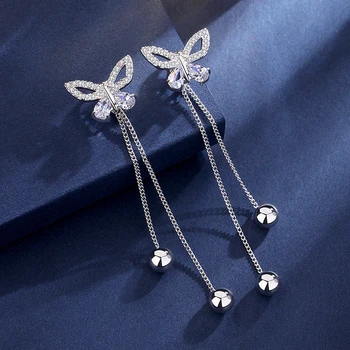 Madingai Blizga Cirkonis Crystal Butterfly Ilgi Auskarai Kutai 2020 Vestuvių Lašas Tabaluoti Auskarai Moterims, Šaliai, Papuošalai, Aksesuarai,