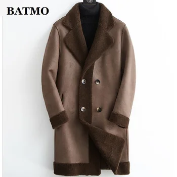 BATMO 2020 naują atvykimo žiemos Originali, avikailio&Cashmere tranšėjos paltai vyrams,vyriški kailiniai puspalčiai XK616