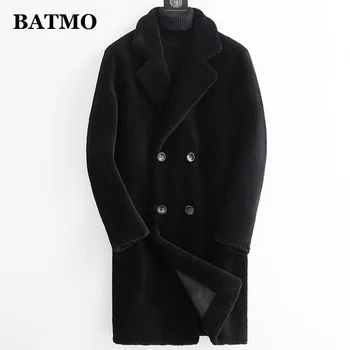 BATMO 2020 naują atvykimo žiemos Originali, avikailio&Cashmere tranšėjos paltai vyrams,vyriški kailiniai puspalčiai XK616
