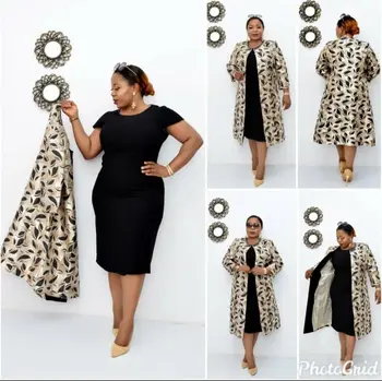 Afrikos Drabužius 4XL Plius Dydis Suknelė Afrikos Suknelės Moterims Dviejų dalių Komplektas Tracksuit Ilgas Kailis&O-Kaklo Suknelė Tiktų Aukštos Kokybės