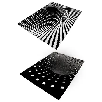 Naujas 3D Kilimų kilima Grindų Kilimėlis Iliuzija, Mat Spiralės Stačiakampio Kilimų 3D Geometrinis Grindų Padas Kambarį Miegamasis
