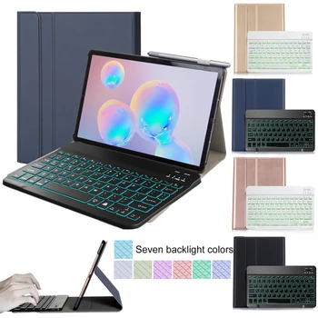 Backlit Keyboard Case for Samsung Galaxy Tab A7 10.4 colių 2020 Tablet Funda T505 T500 Belaidė Klaviatūra Dangtelis su Rašikliu Lizdas