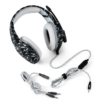 Linijos kontrolės žaidimas ausines HD MIC Viršuje pardavėjo Lankelio tipo CAMO spalvos E-sporto ausinės stereo surround garso triukšmo panaikinimo