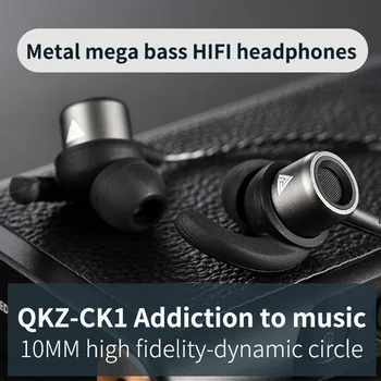 Visiškai Naujos Ausinės QKZ CK1 Cinko Lydinys, In-Ear Stereo Ausinių Ausinės Super Bass Stereo Muzikos Ausines Su Mic Už Mobilųjį Telefoną