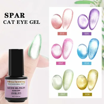 Fototerapijos Cat Eye Gel Polish Mirkti Išjungti Šviesos Magija Crystal Cat Eye UV Gelio 8ml Nagai Patarimai Nail Art 