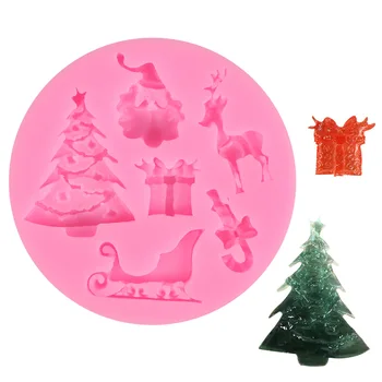 Kalėdų serija minkšto silikono formos saldainiai Kalėdų eglutė briedžių bell dovanų šokolado pelėsių tortas dekoravimo priemonės, kepimo priedai