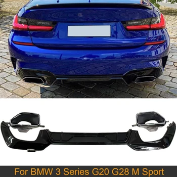 Automobilio Galinio Buferio Difuzorius Lūpų BMW 3 Serijos G20 G28 Sporto M320i M330i 2019-2021 Galinio Buferio Difuzorius Lūpų Anglies Pluošto Spoileris