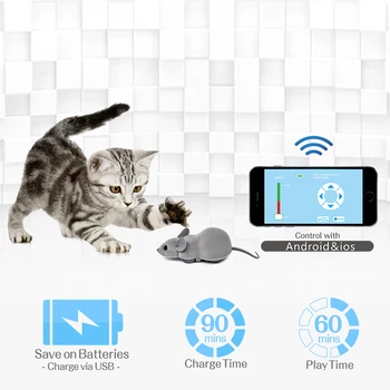 Nuotolinio Valdymo Pelės Interaktyvi Katė Chase Žaislas Vaidina pagal Išmanųjį telefoną Kontrolės Pora su 