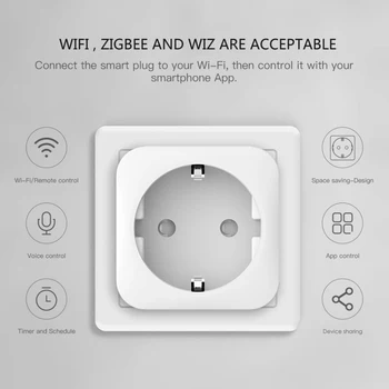 Europos Standarto Lizdas Smart Smart WiFi Kištukinis Jungiklis Balso RC Tinka 