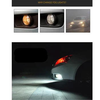 2vnt 9005 LED Lemputės Automobilių Rūko Žibintai, Dieniniai Žibintai DRL Žibintai 12V Balta Gintaro Ice Blue H8, H11 H16 9005 HB3 9006 HB4 P13w