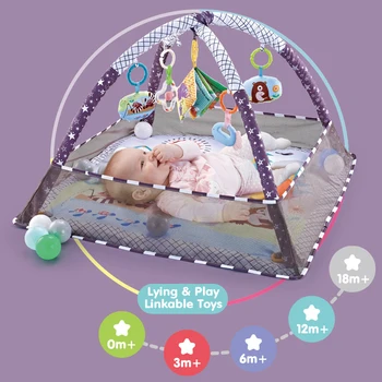 Kūdikių fitness rėmo nuskaitymo antklodė multi-funkcija tvora nuskaitymo kilimėlis su audiniu knygos nušvitimą žaislas, žaislai berniukams, mergaitėms