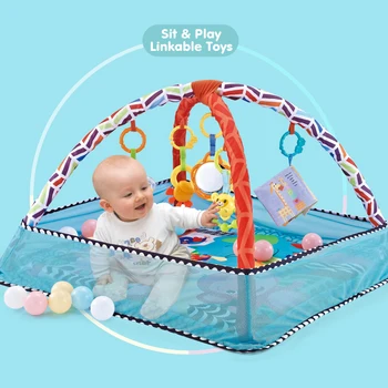 Kūdikių fitness rėmo nuskaitymo antklodė multi-funkcija tvora nuskaitymo kilimėlis su audiniu knygos nušvitimą žaislas, žaislai berniukams, mergaitėms
