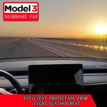 Modifikacija Automobilio Prietaisų Skydelis, Šviesos, Trinkelėmis, Kiliminė Danga Padengti Tesla Model 3 Saulės Izoliacija Skydas Apsaugos Automobilių Reikmenys Apdaila