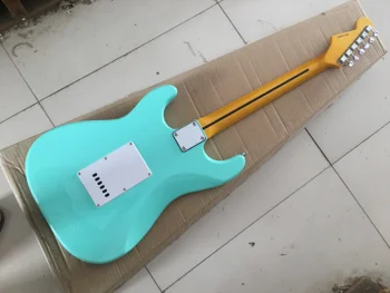 Kinija gitara gamyklos custom naujas Light blue ST Elektrinė Gitara Nemokamas pristatymas klevas Fingerboard VPAS Pikapas sandėlyje 11