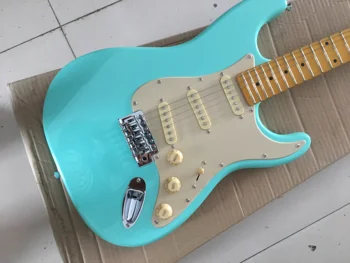 Kinija gitara gamyklos custom naujas Light blue ST Elektrinė Gitara Nemokamas pristatymas klevas Fingerboard VPAS Pikapas sandėlyje 11
