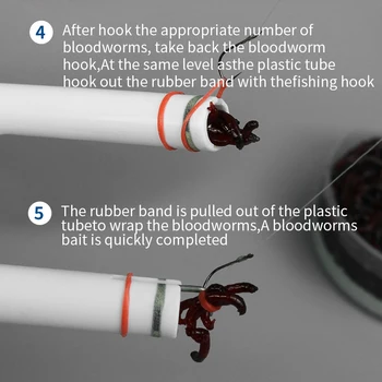 LINNHUE Sliekų Bloodworm Įrašą Nešiojamų ABS Žvejybos Masalas Bloodworm Clip Prietaisas Žvejybos Masalas Spręsti Aksesuaras 1000 Guminių juostų