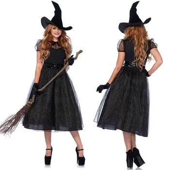 Helovinas Tamsiai Karalienė Fantasia Fancy Dress Naktinis Klubas Karnavalas Šalies Blogio Ragana Dvasios Cosplay Kostiumas