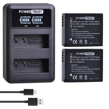 PowerTrust NT-BLG10 1400mAh NT BLG10 NT-BLE9 Baterija + LED Kroviklis Panasonic Lumix DC-ZS80, DC-GX9, DMC-GX80, DMC-GX85