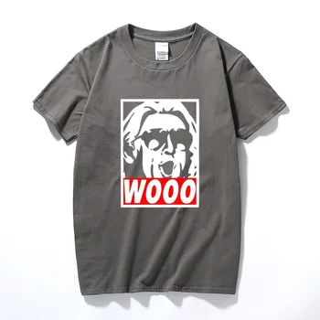 Wooo T-Shirt Juokingi marškinėliai retro imtynių pobūdžio berniukas klasikinis ric flair viršuje medvilnės trumpomis rankovėmis marškinėliai Dovanų marškinėlius