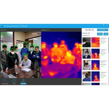 Šiluminė Kamera Terminio vaizdo Šilumos Skaitytuvas AI Temperatūros Tikrinimo Valdymo Sistema